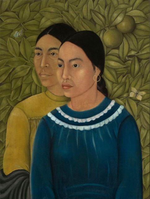 “Dos Mujeres (Salvador y Herminia) (1928)” (left) Photograph of Frida Kahlo. (Courtesy MFA Boston)